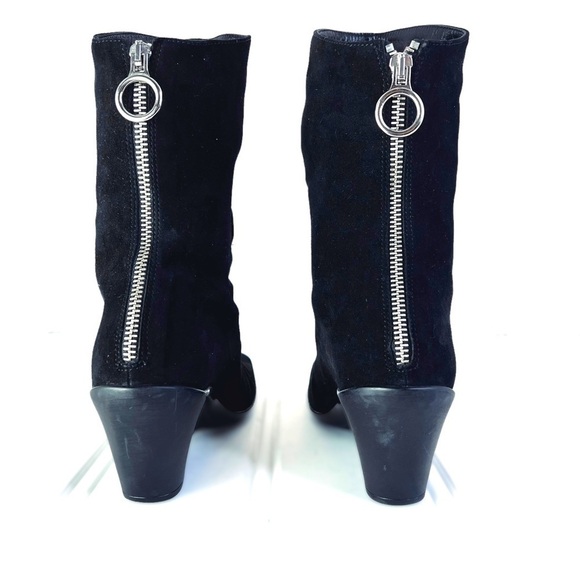 AQUATALIA BLACK LEATHER BOOTS ANKLE WINTER BOOTS PLATFORM MADE IN  ITALY 7.5 - Picture 5 of 13